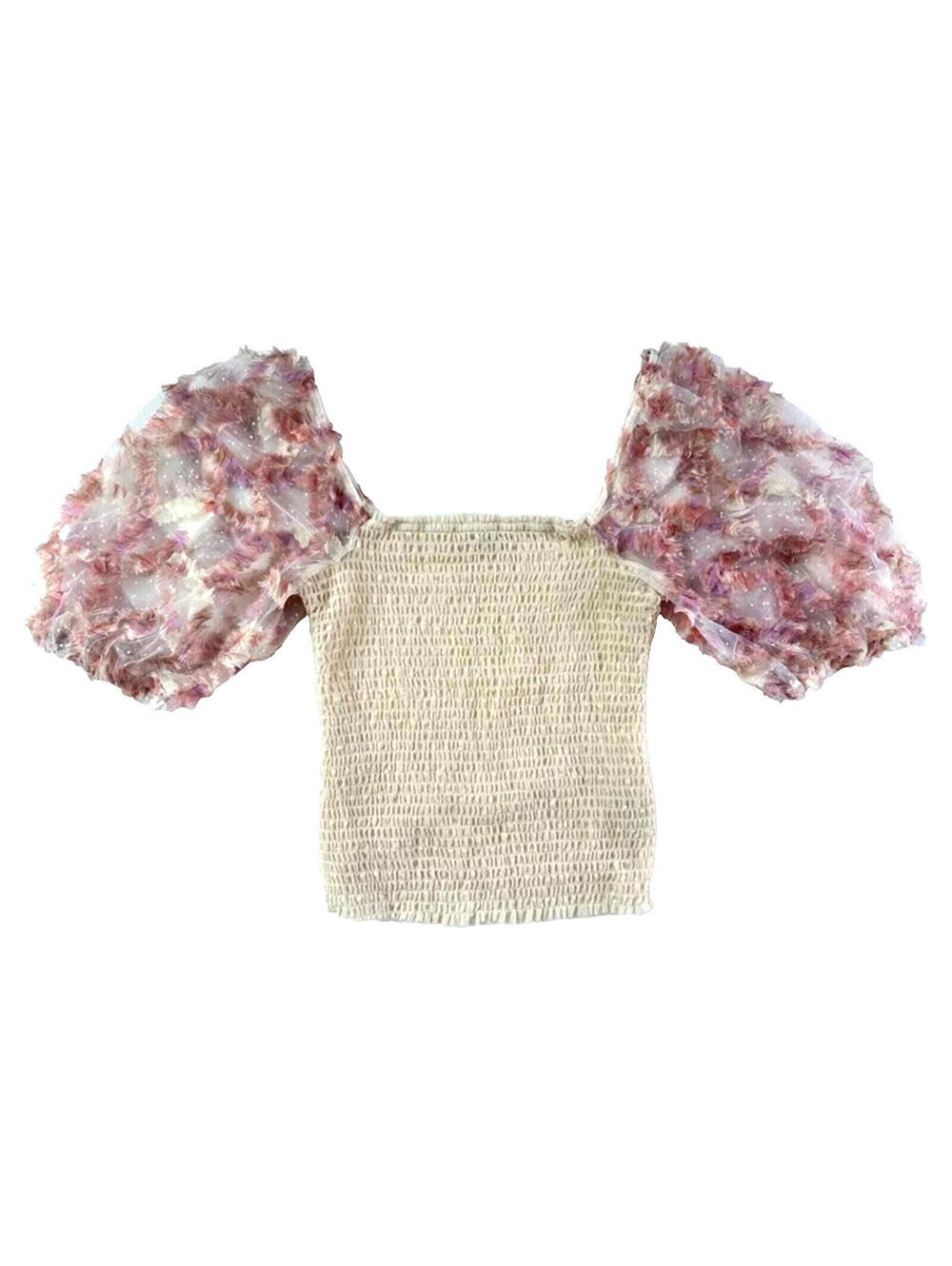 Intimately Yours by Free People Sheer Mesh Puff Sleeve Silverlake Picnic Cami S